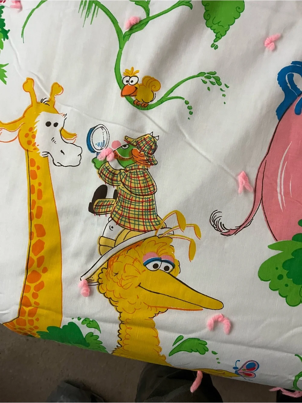 Handmade, Vintage, Sesame Street Safari Quilt